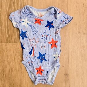 Little Sleepies Blue and Red Starry Bodysuit EUC 6-12m
